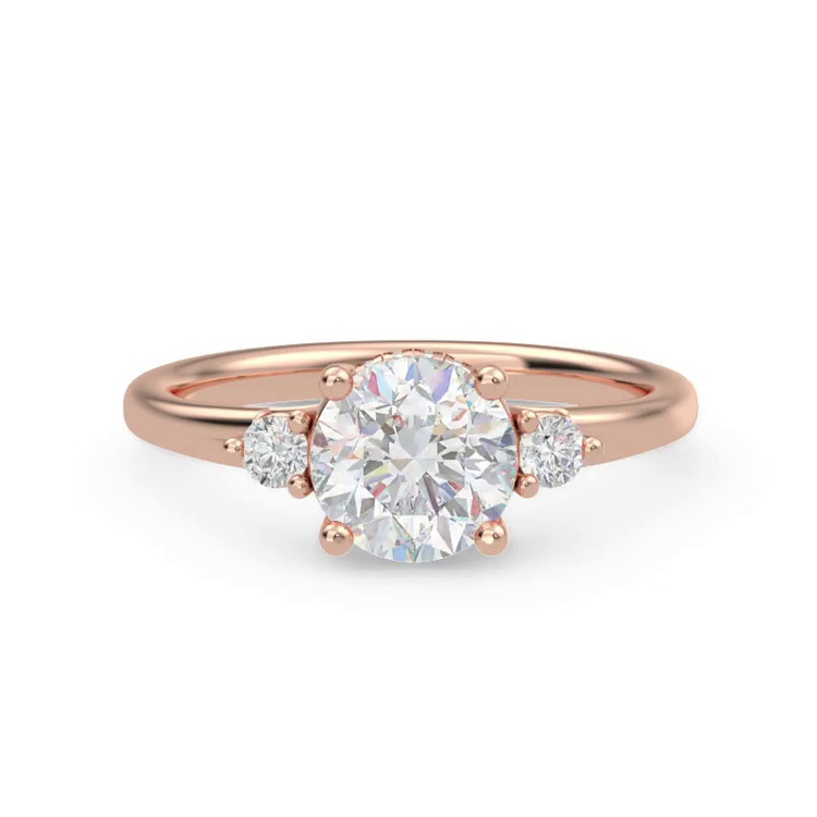 360 degree view of Stacy Petite Three-Stone Hidden Halo Engagement Ring