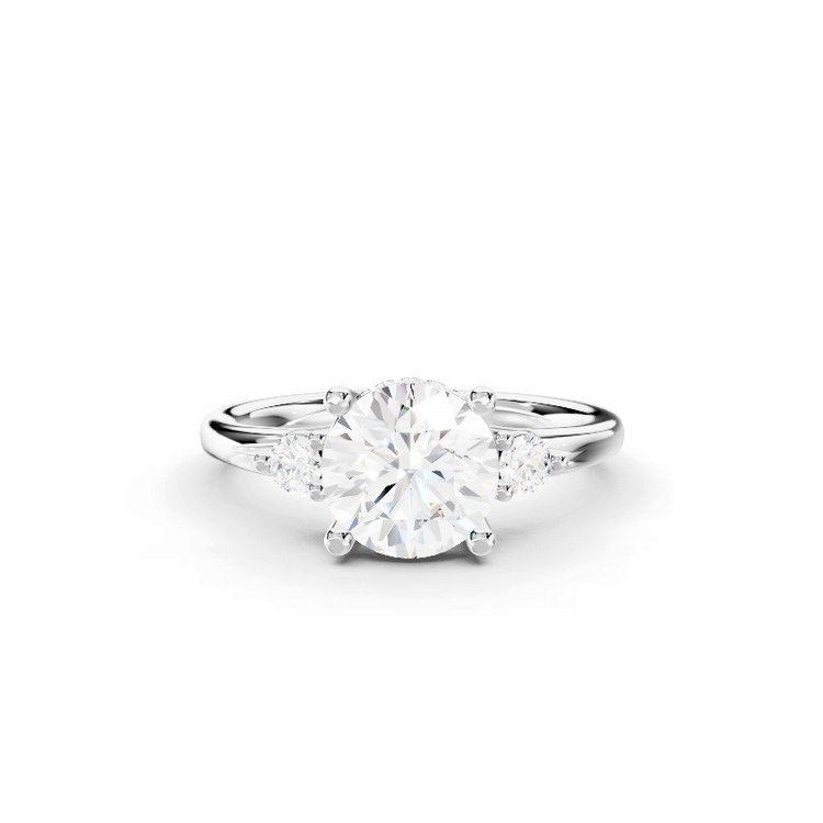 360 degree view of Stacy Petite Three-Stone Hidden Halo Lab Engagement Ring
