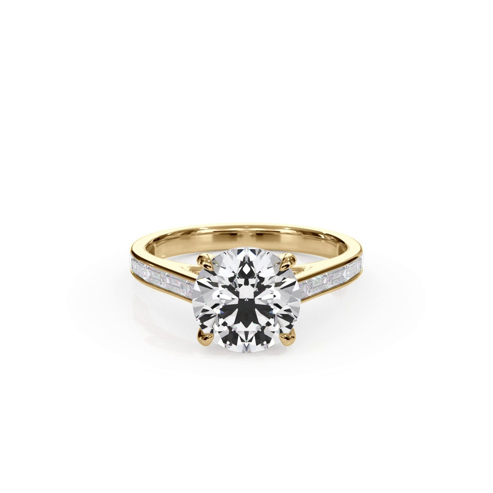 360 degree view of Bellora Channel-Set Baguette Cathedral Engagement Ring