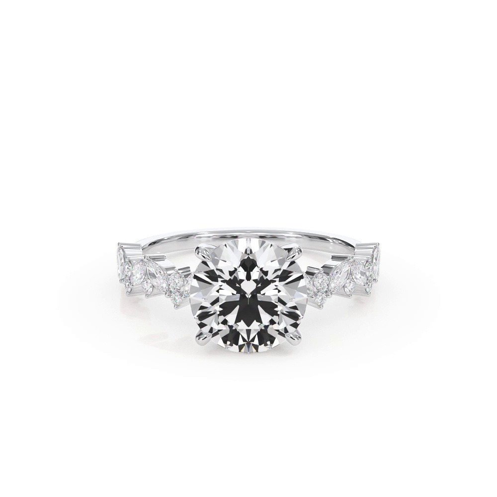 360 degree view of Bellora Marquise and Round Diamond Engagement Ring