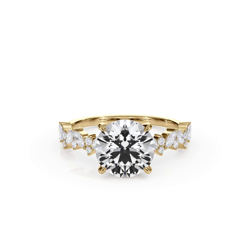360 degree view of Bellora Marquise and Round Diamond Engagement Ring