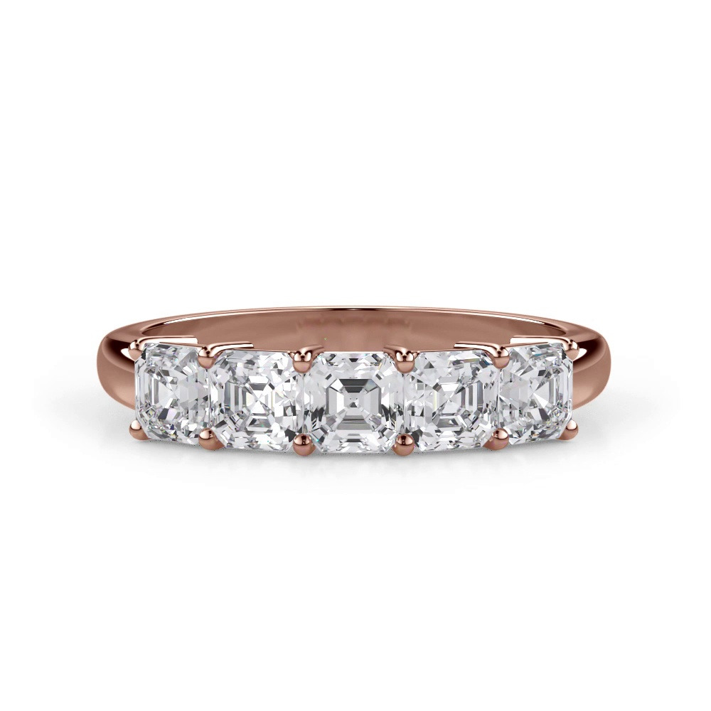 360 degree view of Asscher Cut Lab Diamond 5 Stone Ring (1.00 ct. tw.)