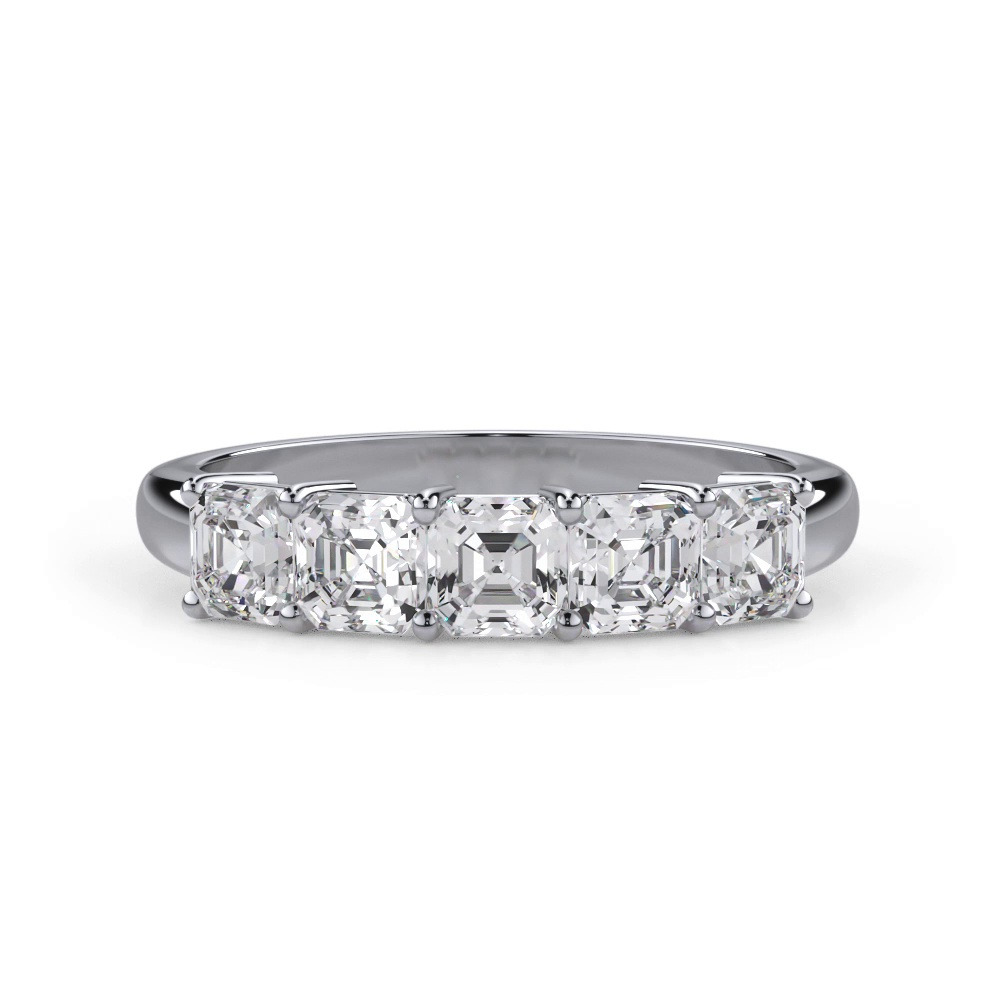 360 degree view of Asscher Cut Lab Diamond 5 Stone Ring (1.00 ct. tw.)