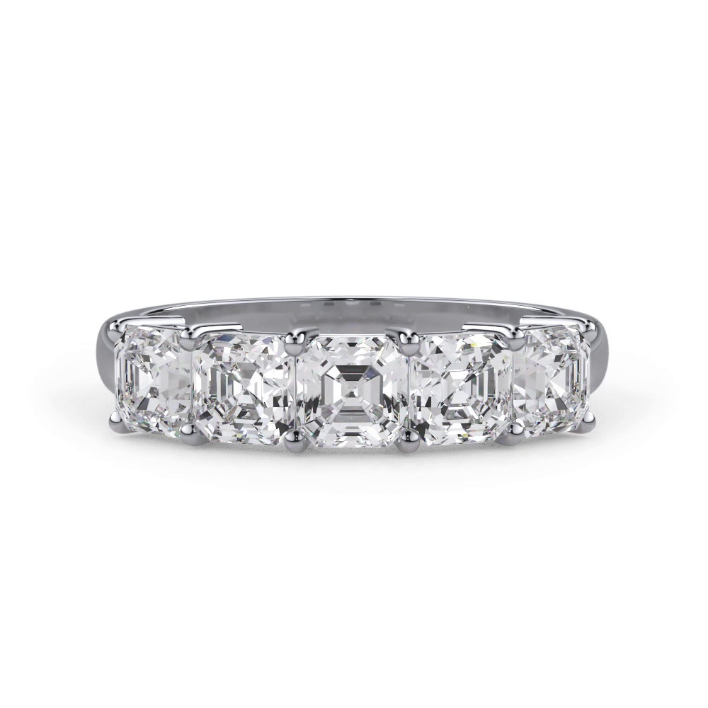 360 degree view of Asscher Cut Lab Diamond 5 Stone Ring (1.50 ct. tw.)