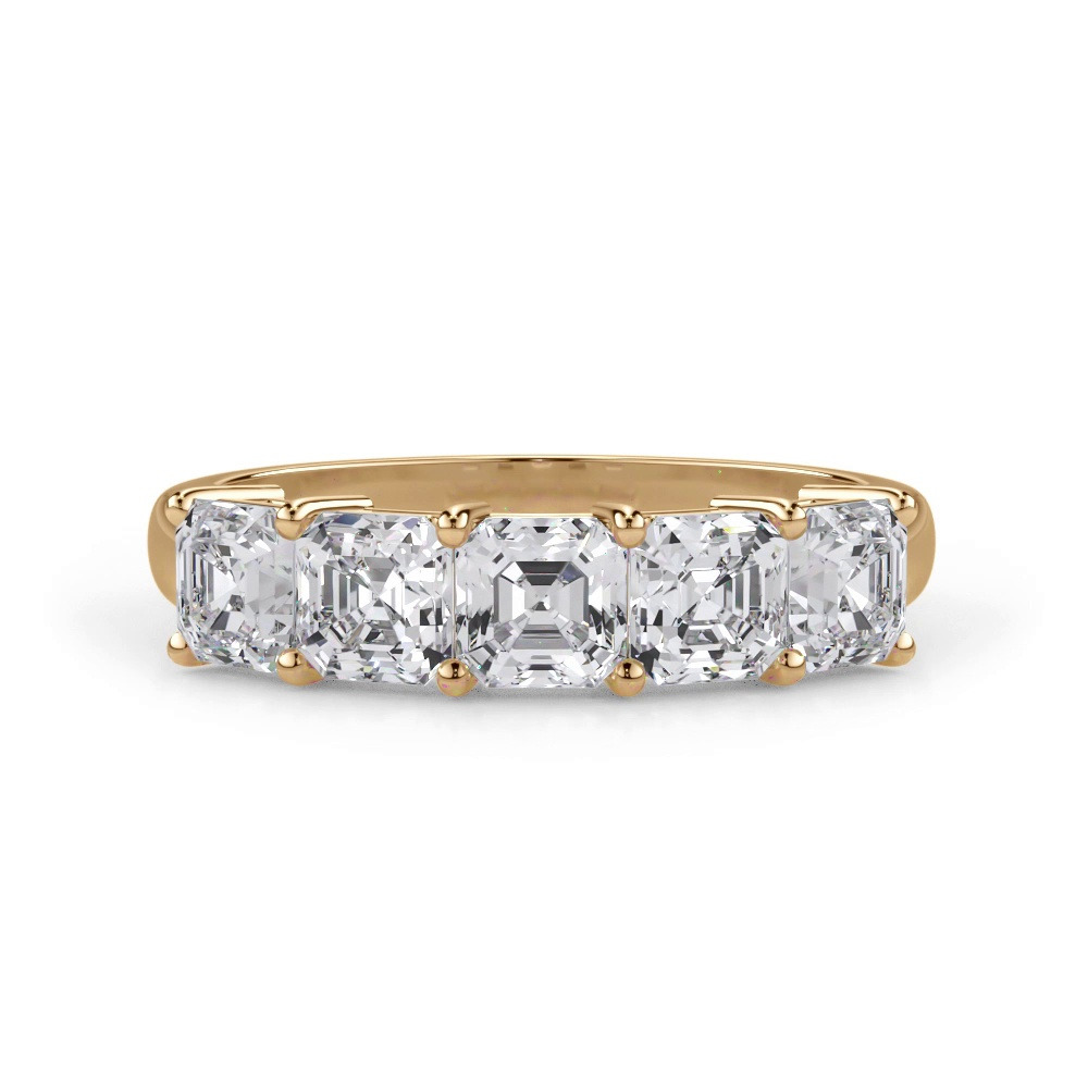 360 degree view of Asscher Cut Lab Diamond 5 Stone Ring (1.50 ct. tw.)