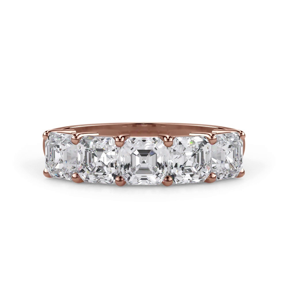 360 degree view of Asscher Cut Lab Diamond 5 Stone Ring (2.00 ct. tw.)