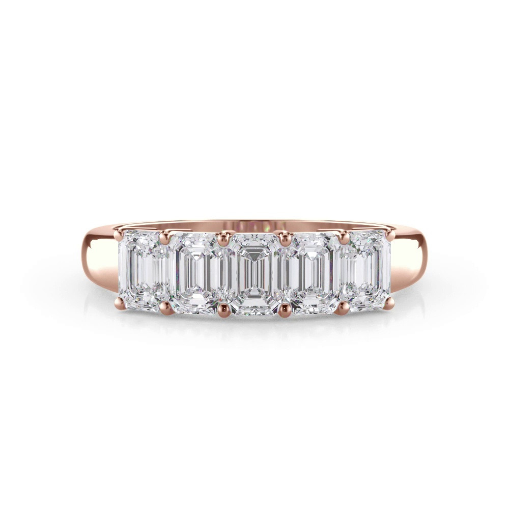 360 degree view of Emerald Cut Lab Diamond 5 Stone Ring (1.50 ct. tw.)