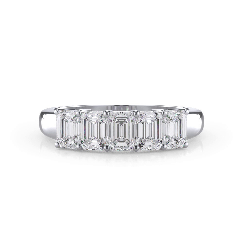 360 degree view of Emerald Cut Lab Diamond 5 Stone Ring (1.50 ct. tw.)