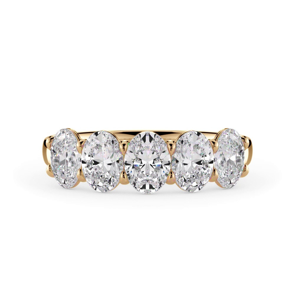 360 degree view of Oval Cut Lab Diamond 5 Stone Ring (1.50 ct. tw.)