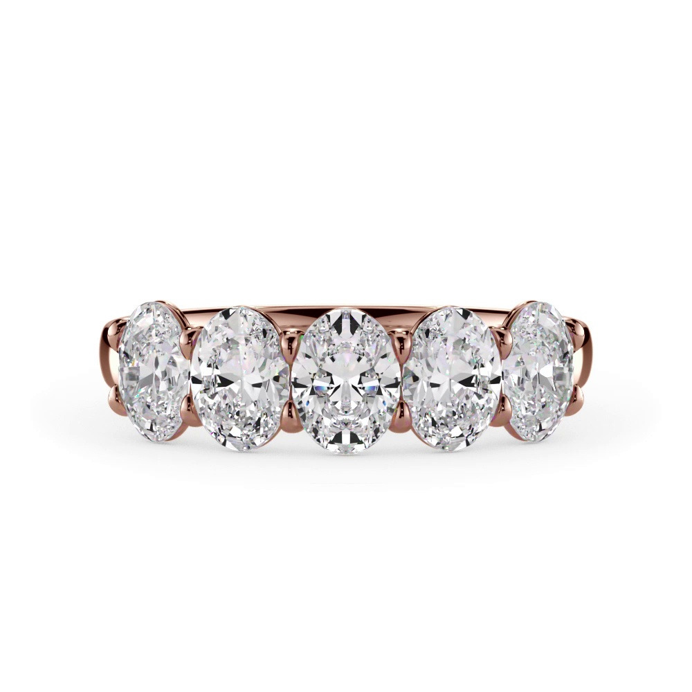 360 degree view of Oval Cut Lab Diamond 5 Stone Ring (1.50 ct. tw.)