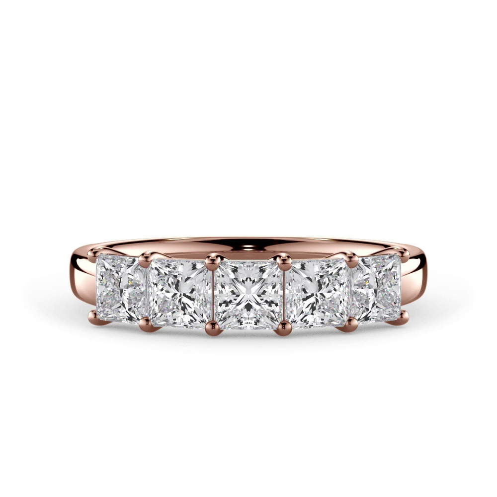 360 degree view of Princess Cut Lab Diamond 5 Stone Ring (1.00 ct. tw.)