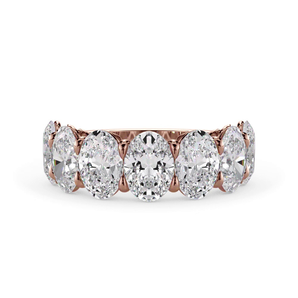 360 degree view of Oval Cut Lab Diamond 7 Stone Ring (5.00 ct. tw.)