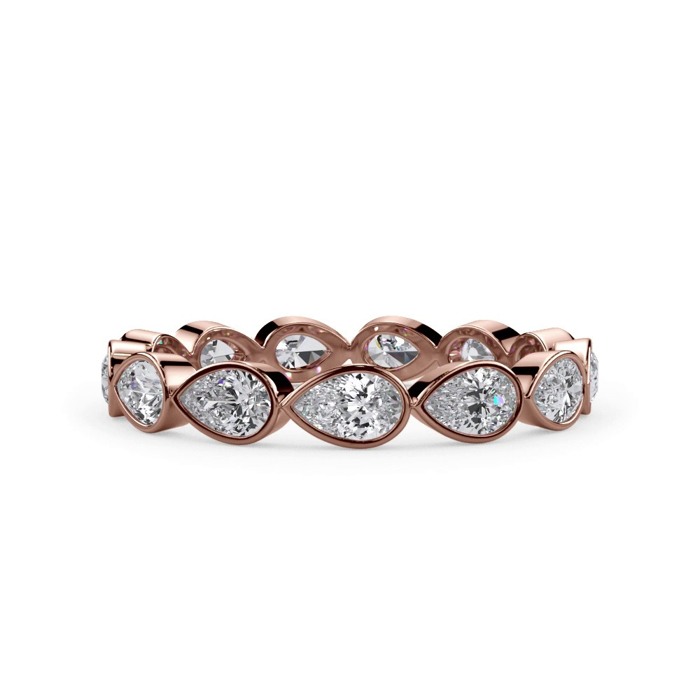 360 degree view of East-West Pear Bezel Lab Diamond Eternity Ring (1.20 ct. tw.)