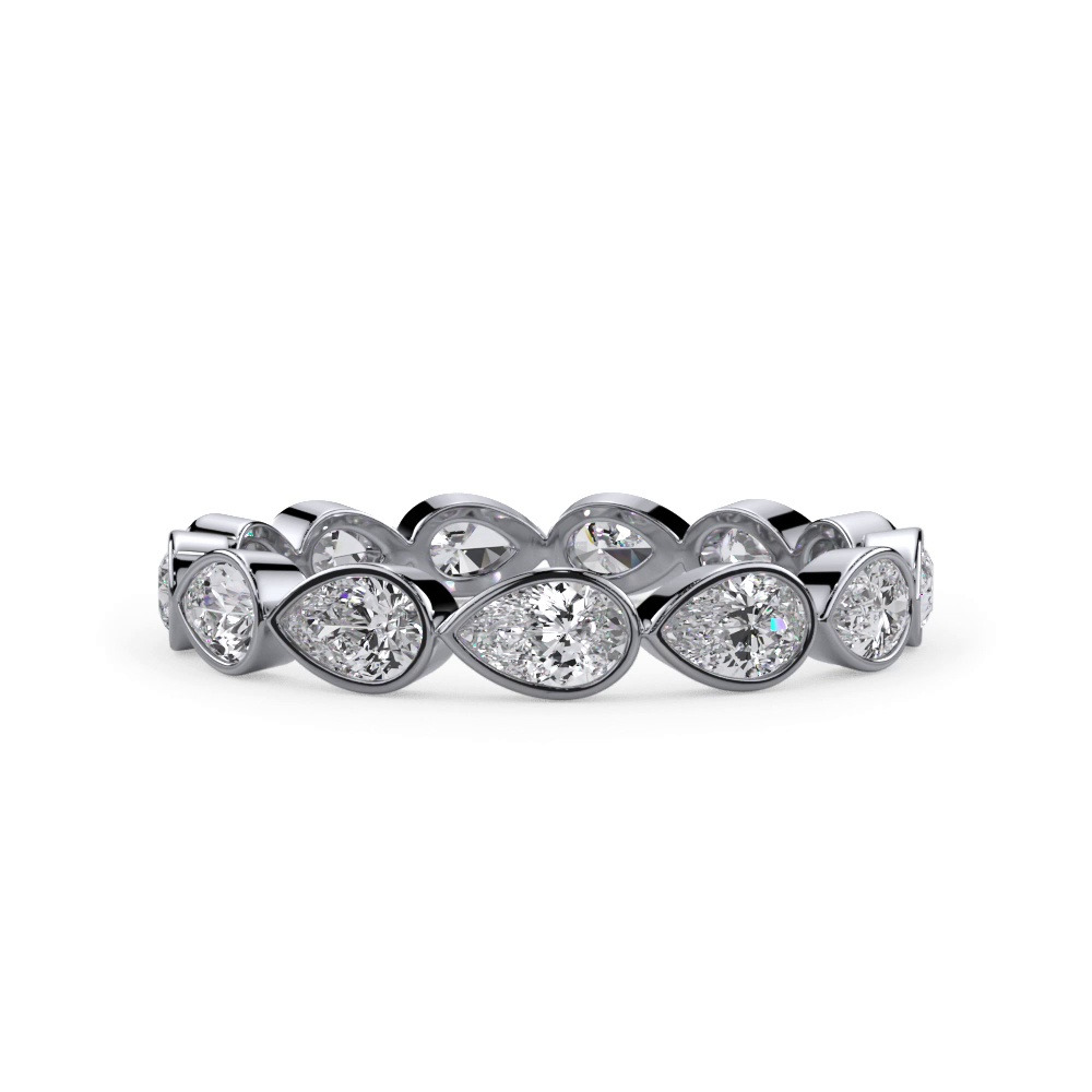 360 degree view of East-West Pear Bezel Lab Diamond Eternity Ring (1.20 ct. tw.)