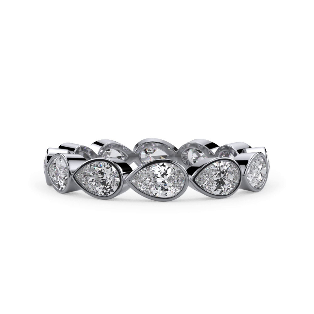 360 degree view of East-West Pear Bezel Lab Diamond Eternity Ring (1.80 ct. tw.)