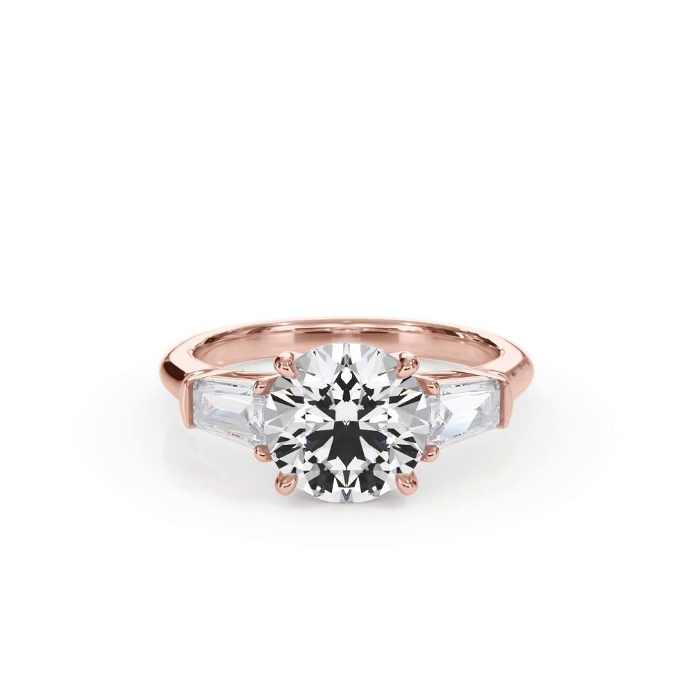 360 degree view of Bellora Grand Tapered Lab Baguette Engagement Ring