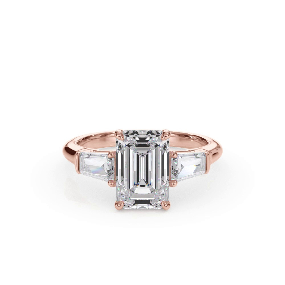 360 degree view of Bellora Grand Tapered Lab Baguette Engagement Ring