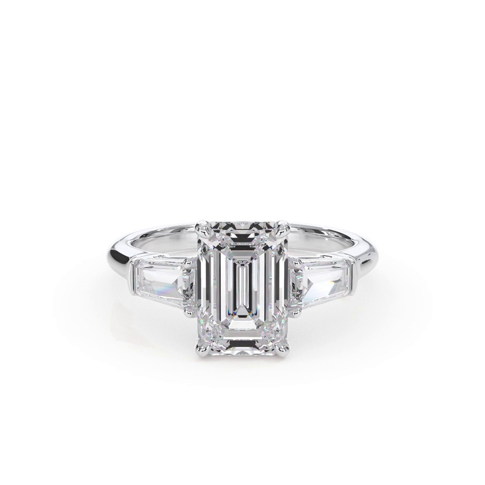 360 degree view of Bellora Grand Tapered Lab Baguette Engagement Ring