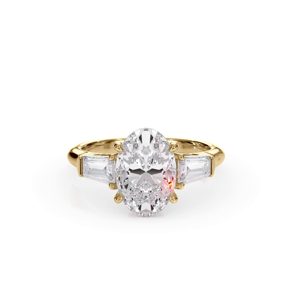 360 degree view of Bellora Grand Tapered Lab Baguette Engagement Ring