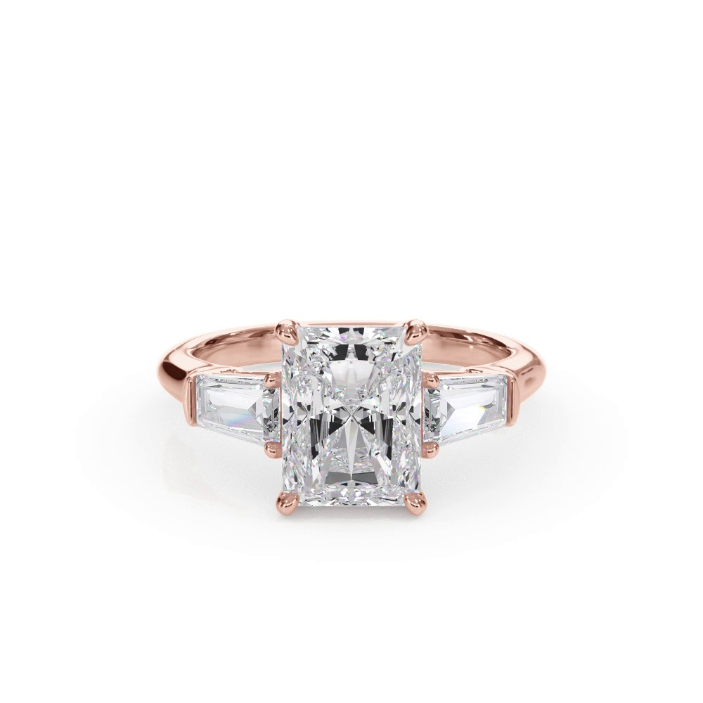 360 degree view of Bellora Grand Tapered Lab Baguette Engagement Ring