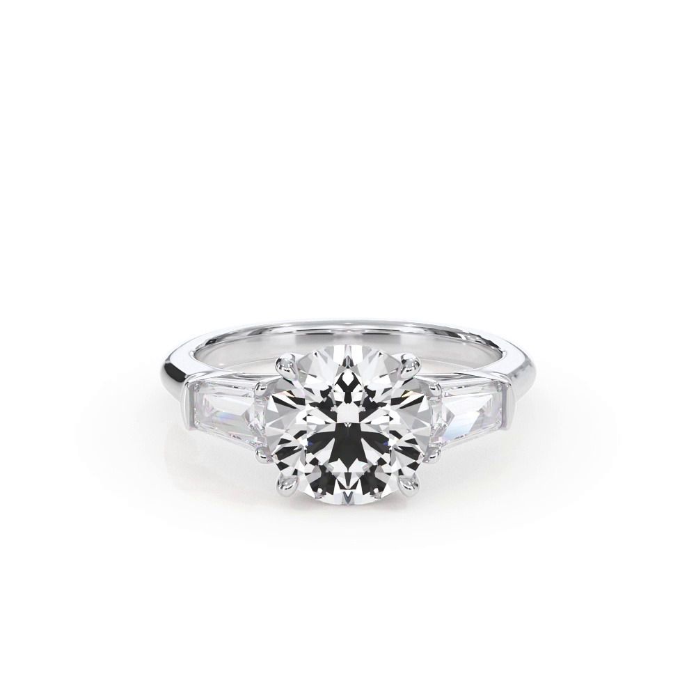 360 degree view of Bellora Grand Tapered Lab Baguette Engagement Ring