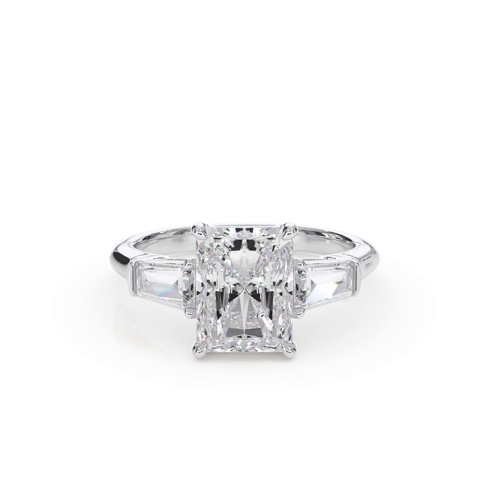 360 degree view of Bellora Grand Tapered Lab Baguette Engagement Ring