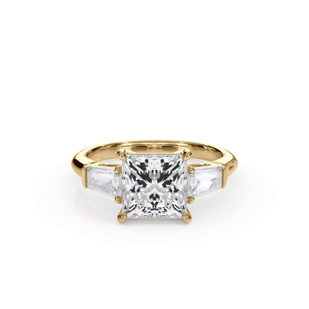 360 degree view of Bellora Grand Tapered Lab Baguette Engagement Ring