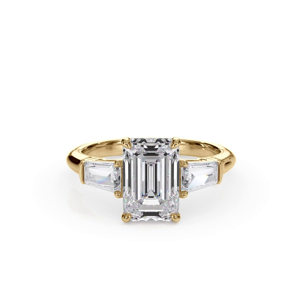 360 degree view of Bellora Grand Tapered Lab Baguette Engagement Ring