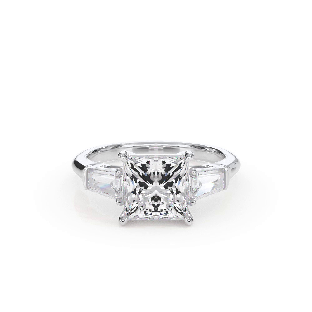 360 degree view of Bellora Grand Tapered Lab Baguette Engagement Ring