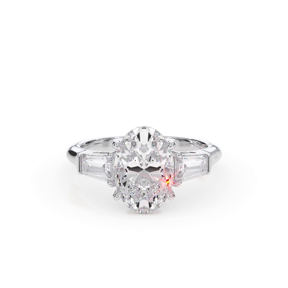 360 degree view of Bellora Grand Tapered Lab Baguette Engagement Ring