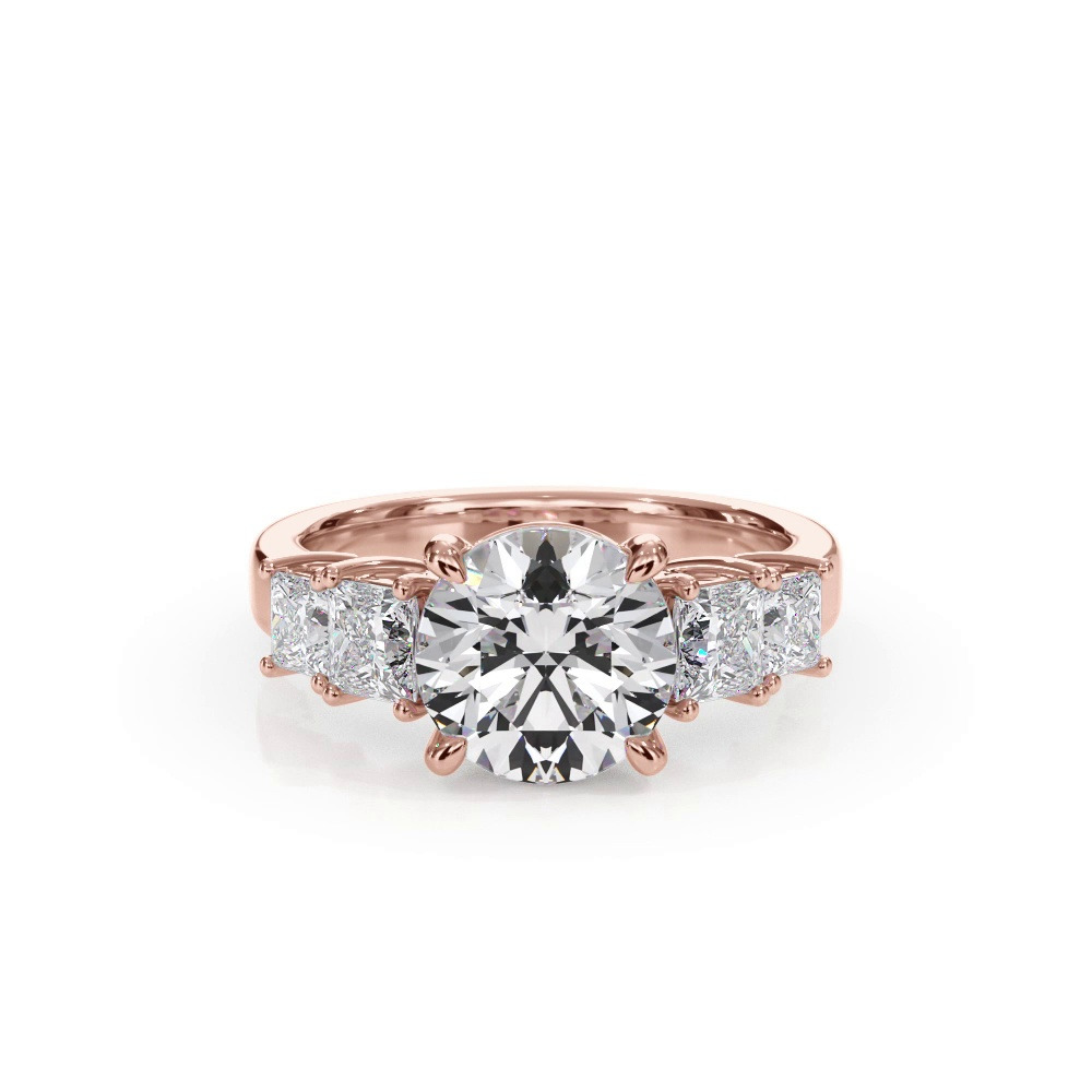 360 degree view of Bellora Graduated Princess-Cut Engagement Ring