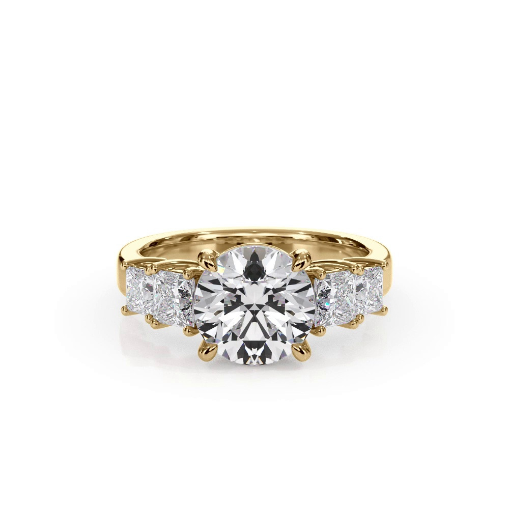 360 degree view of Bellora Graduated Princess-Cut Engagement Ring