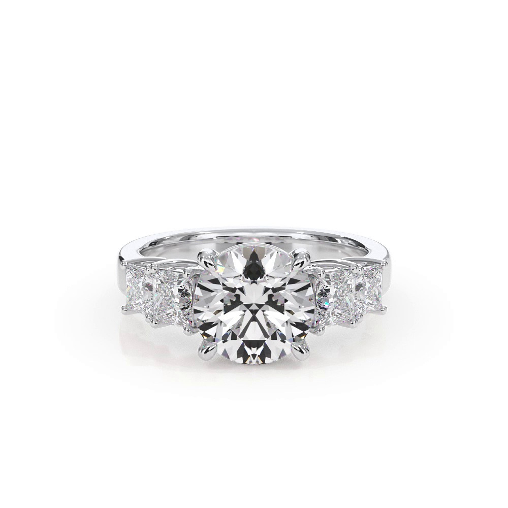 360 degree view of Bellora Graduated Princess-Cut Engagement Ring