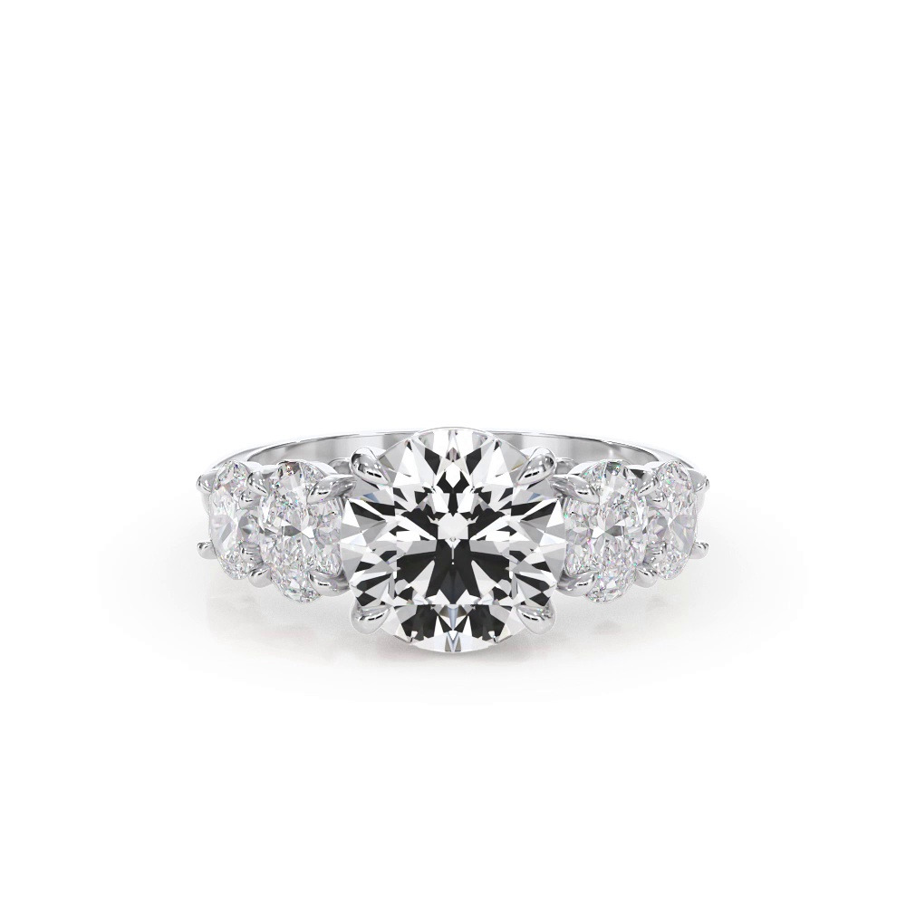 360 degree view of Bellora Graduated Oval Engagement Ring