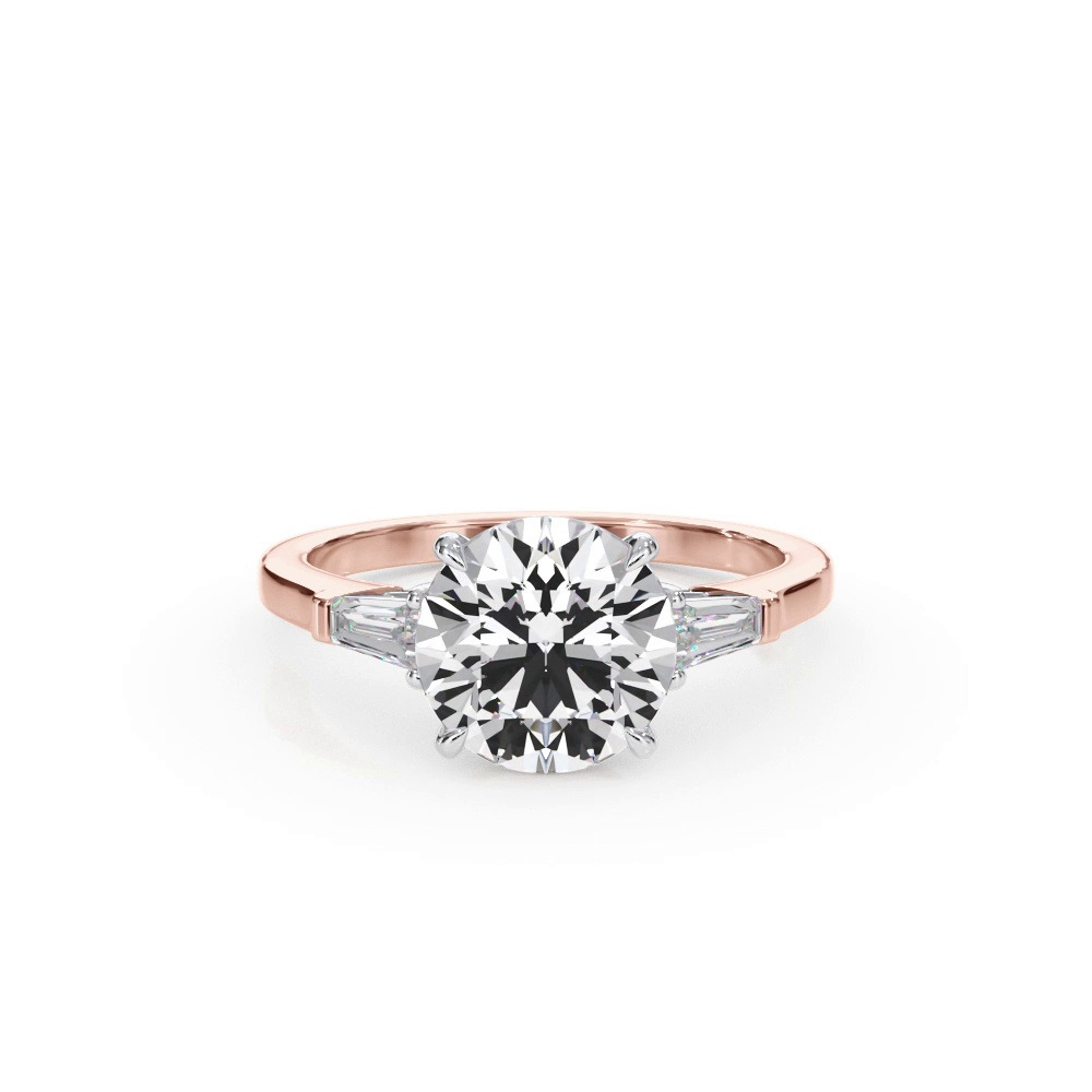 360 degree view of Bellora Petite Tapered Baguette Engagement Ring