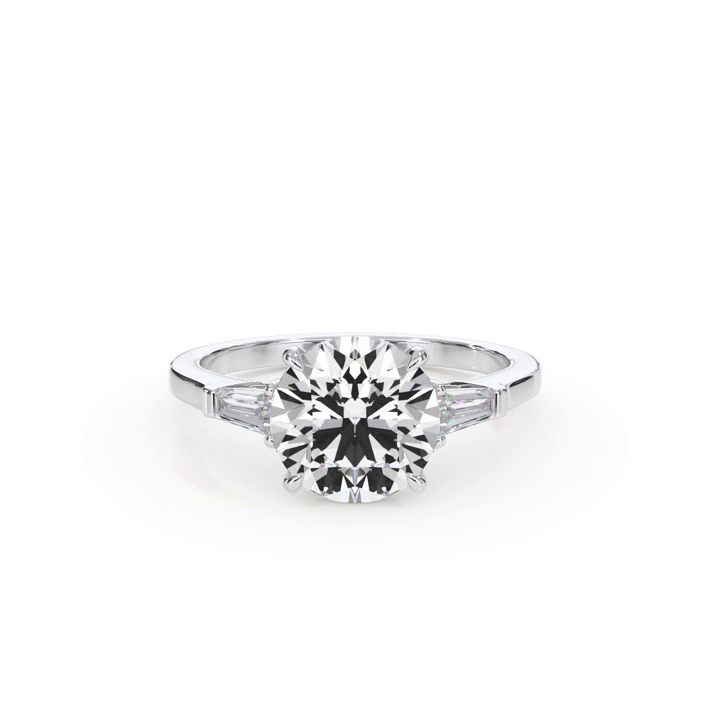 360 degree view of Bellora Petite Tapered Baguette Engagement Ring