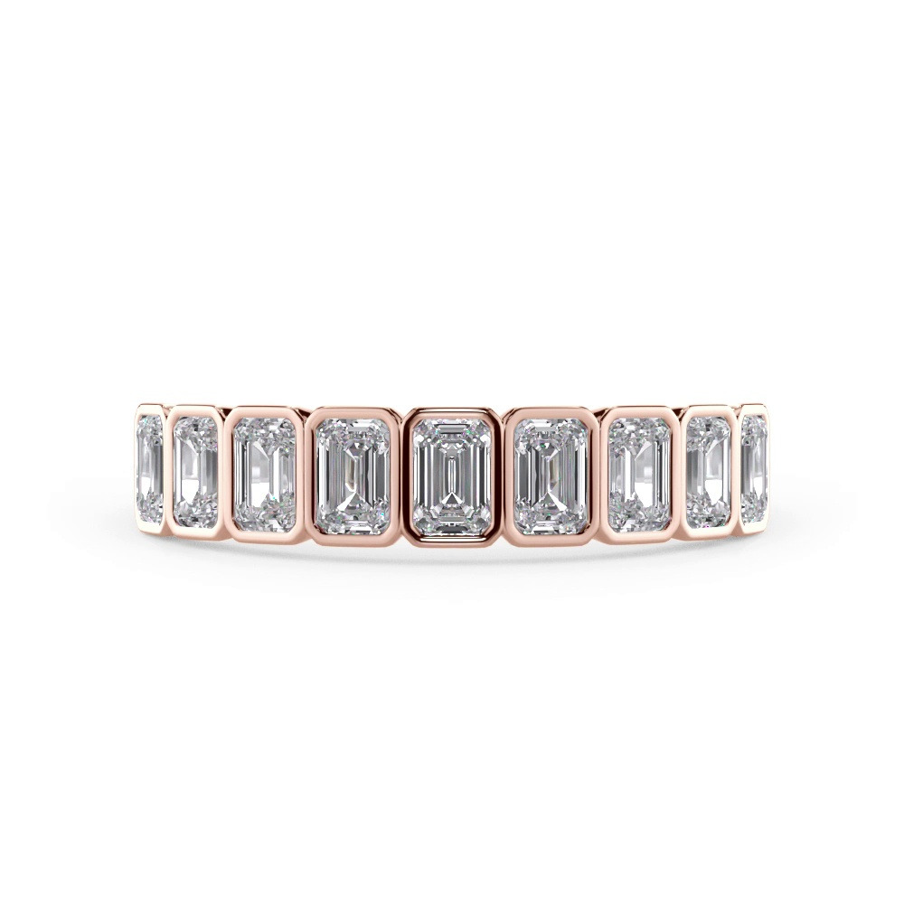 360 degree view of Bellora Emerald-Cut Bezel Band