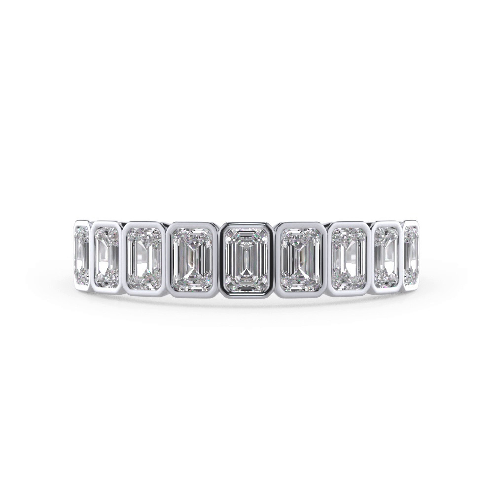 360 degree view of Bellora Emerald-Cut Bezel Band