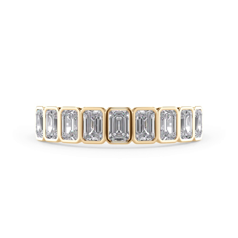 360 degree view of Bellora Emerald-Cut Bezel Band