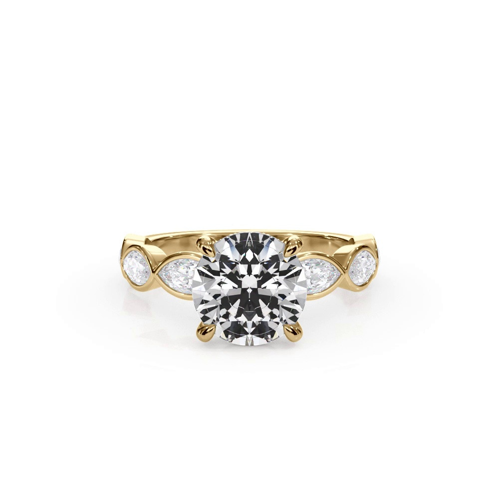 360 degree view of Bellora Lab Marquise Bezel Hidden Halo Engagement Ring