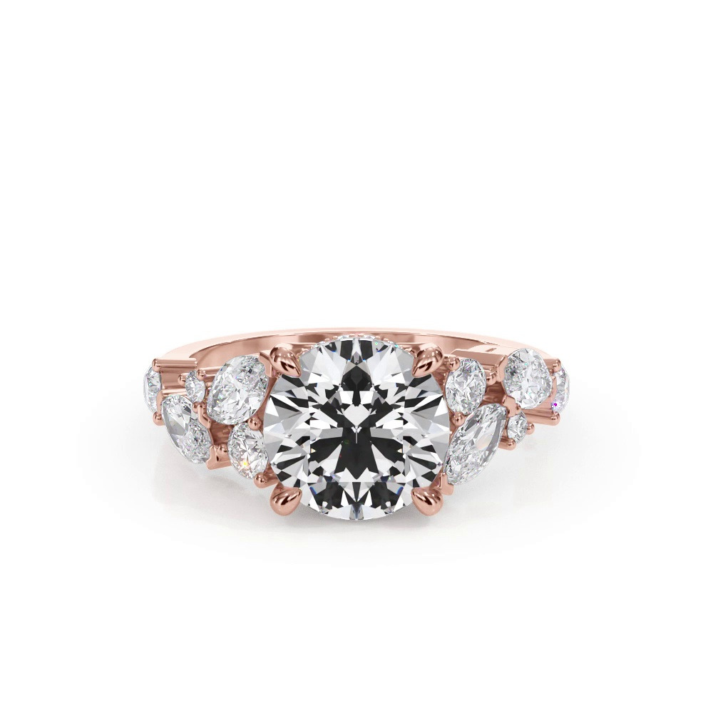 360 degree view of Matae Scattered Lab Diamond With Hidden Halo Engagement Ring