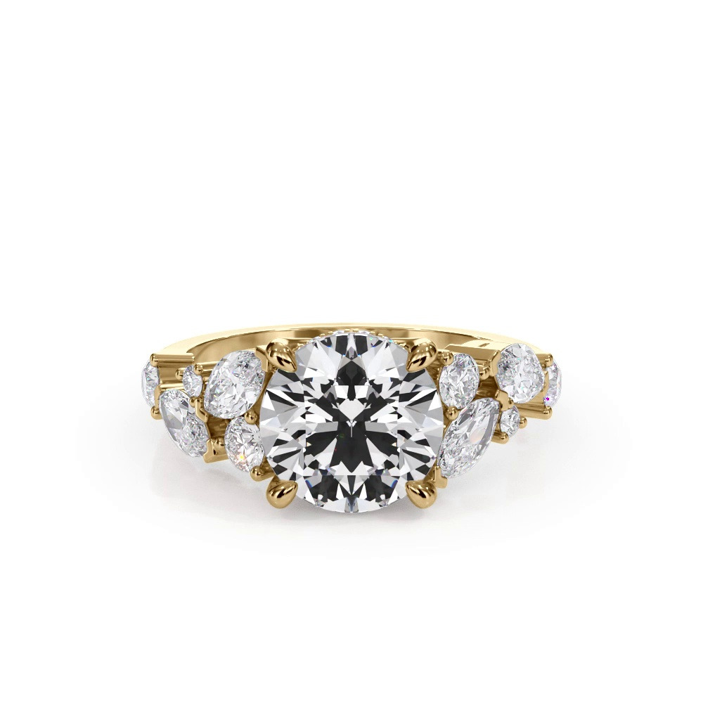 360 degree view of Matae Scattered Lab Diamond With Hidden Halo Engagement Ring