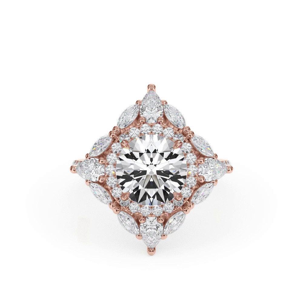360 degree view of Opuluxe Double Lab Halo Engagement Ring