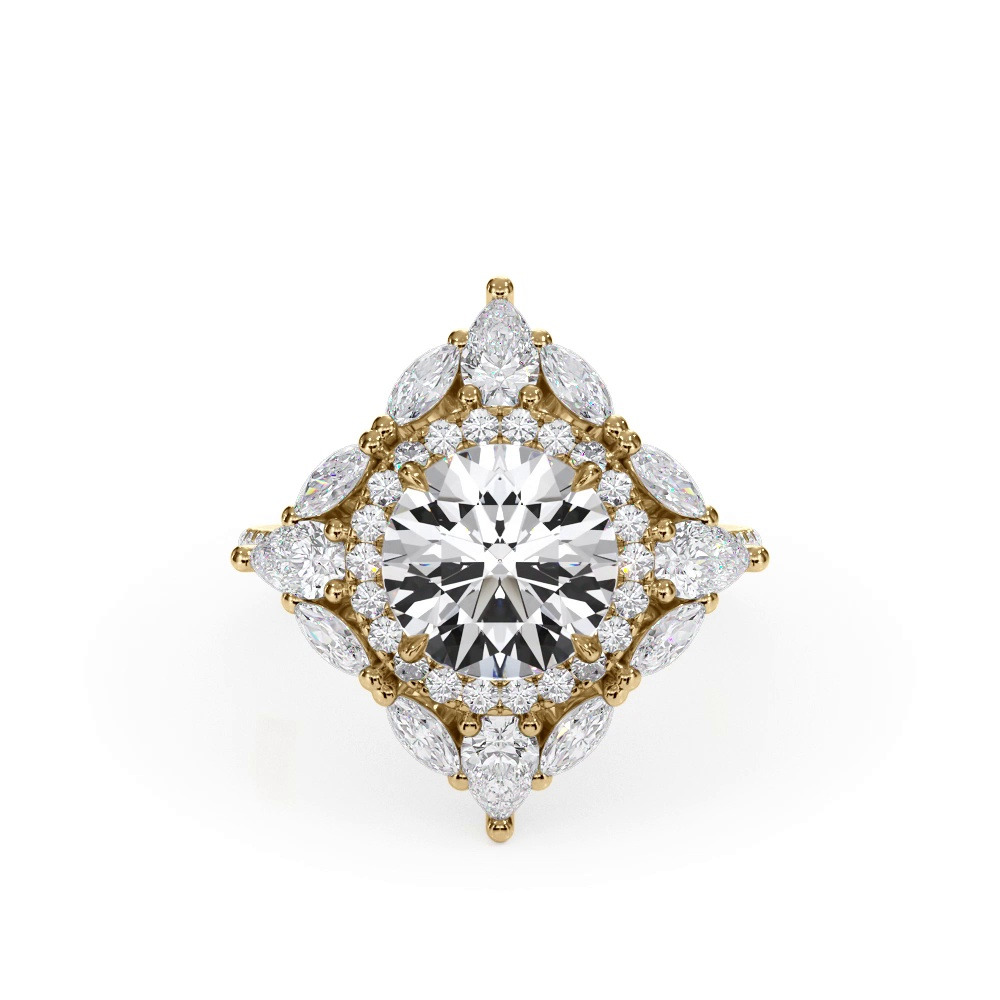 360 degree view of Opuluxe Double Lab Halo Engagement Ring