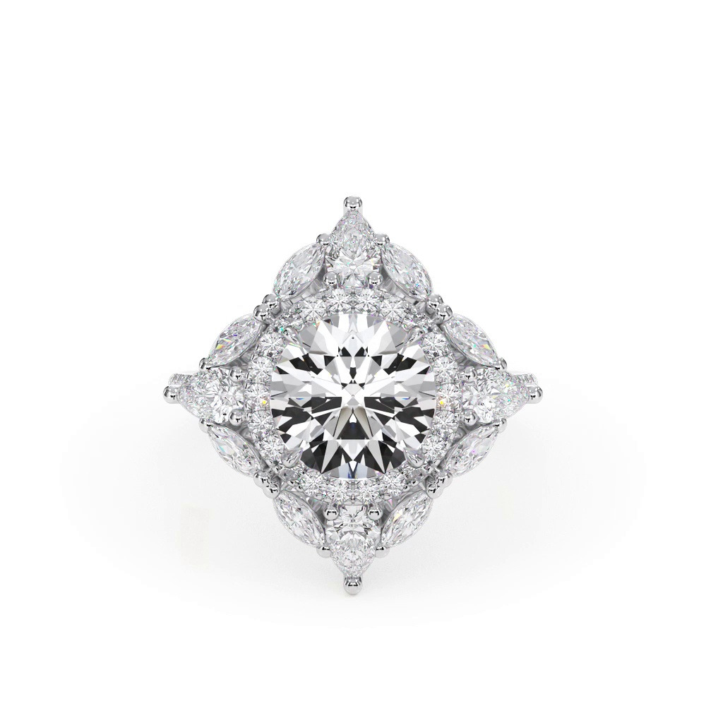 360 degree view of Opuluxe Double Lab Halo Engagement Ring