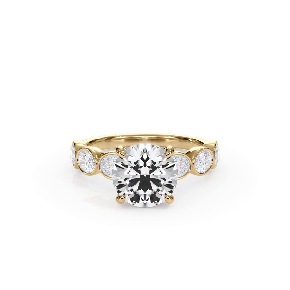 360 degree view of Bellora Oval Diamond Bezel Engagement Ring