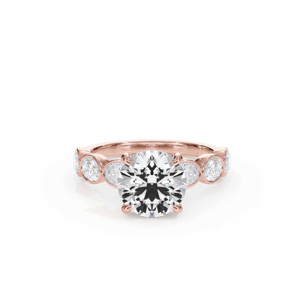 360 degree view of Bellora Oval Lab Bezel Engagement Ring