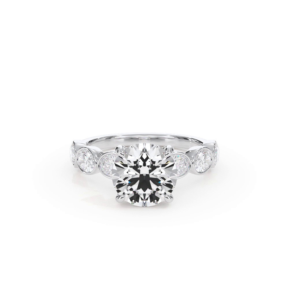 360 degree view of Bellora Oval Diamond Bezel Engagement Ring