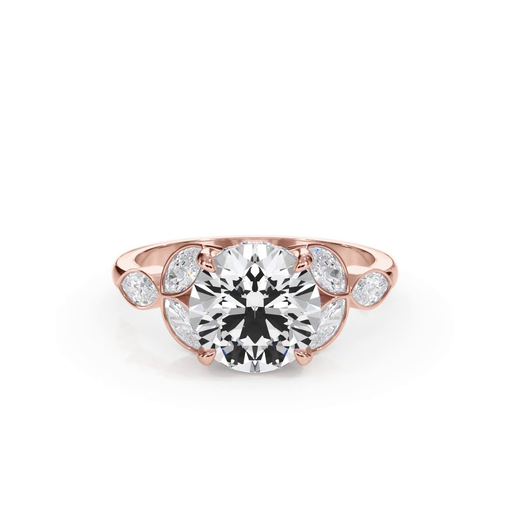 360 degree view of Bellora Trio Marquise Diamond Bezel Engagement Ring