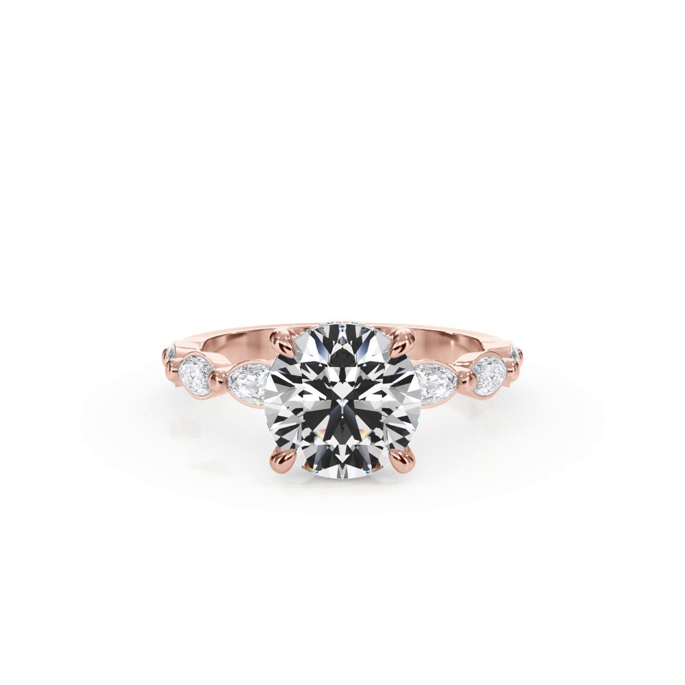 360 degree view of Bellora Marquise Lab Diamond Hidden Halo Engagement Ring
